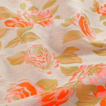 Jacquard rÚstico floral naranja