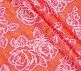 Fuxia jacquard with roses / st