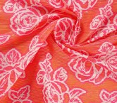 Fuxia jacquard with roses / st