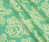 Green jacquard with roses / st