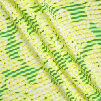 Jacquard rosas y rayas amarillo