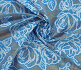 Jacquard rosas y rayas azul