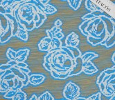 Jacquard rosas y rayas azul