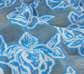 Jacquard rosas y rayas azul