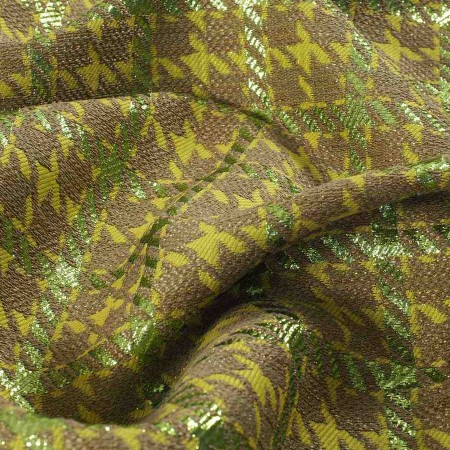 Green yellow rustic fabric wit
