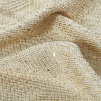 Jacquard con paillettes beige