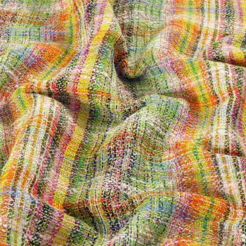 Tweed multicolor naranja verde