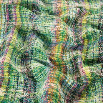 Tweed multicolor verde azul