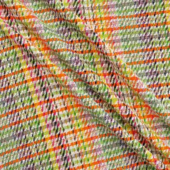 Tweed multicolor naranja verde