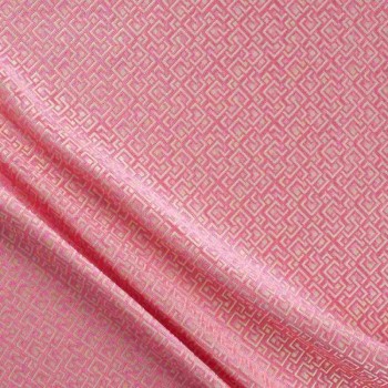 Jacquard geomÉtrico lamÉ rosa