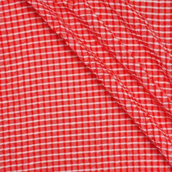 Red check jacquard relief