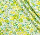 Green yellow jacquard with flowers