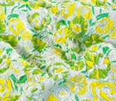 Jacquard floral con relieve verde amarillo