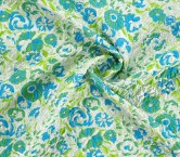 Green blue jacquard with flowers