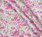 Fuxia green jacquard with flowers