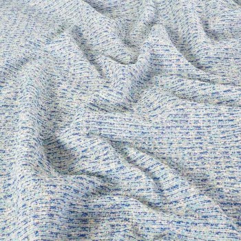 Tweed multicolor con lamÉ azul
