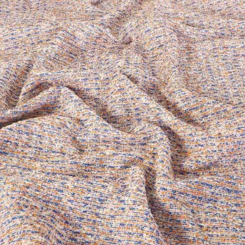 Blue orange multicolored tweed