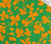 Orange green mikado jacquard floral