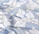 Blue rustic floral  jacquard