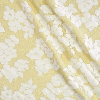 Jacquard rÚstico floral lamÉ amarillo