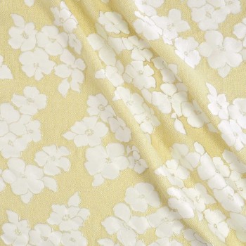 Yellow rustic floral  jacquard