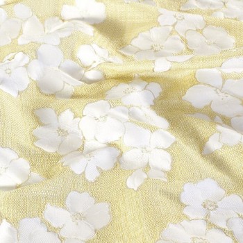 Yellow rustic floral  jacquard