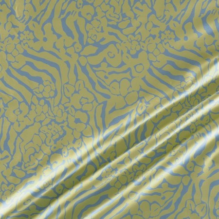 Blue yellow mikado jacquard