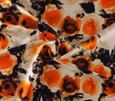 Orange floral printed mikado