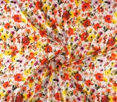 Raso estampado flor naranja