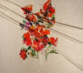 Estampado flor pano 120cm rojo