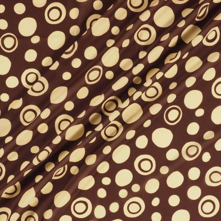 Georgette estampado cÍrculos marrÓn