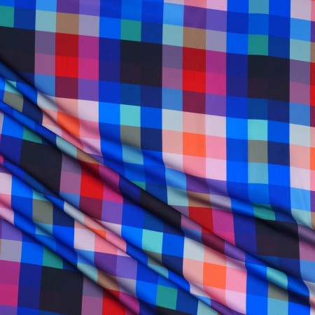 Fuchsia blue pixel print