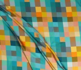 Turquoise pixel print