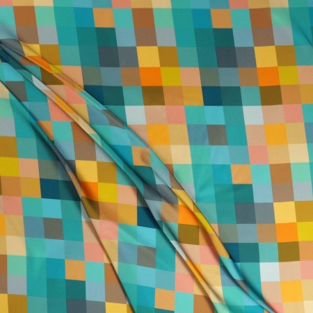 Turquoise pixel print
