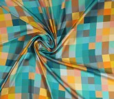 Turquoise pixel print