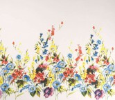 Multi floral printed textured jacquard panel 105cm