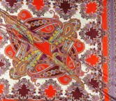 Garnet paisley printed silk satin